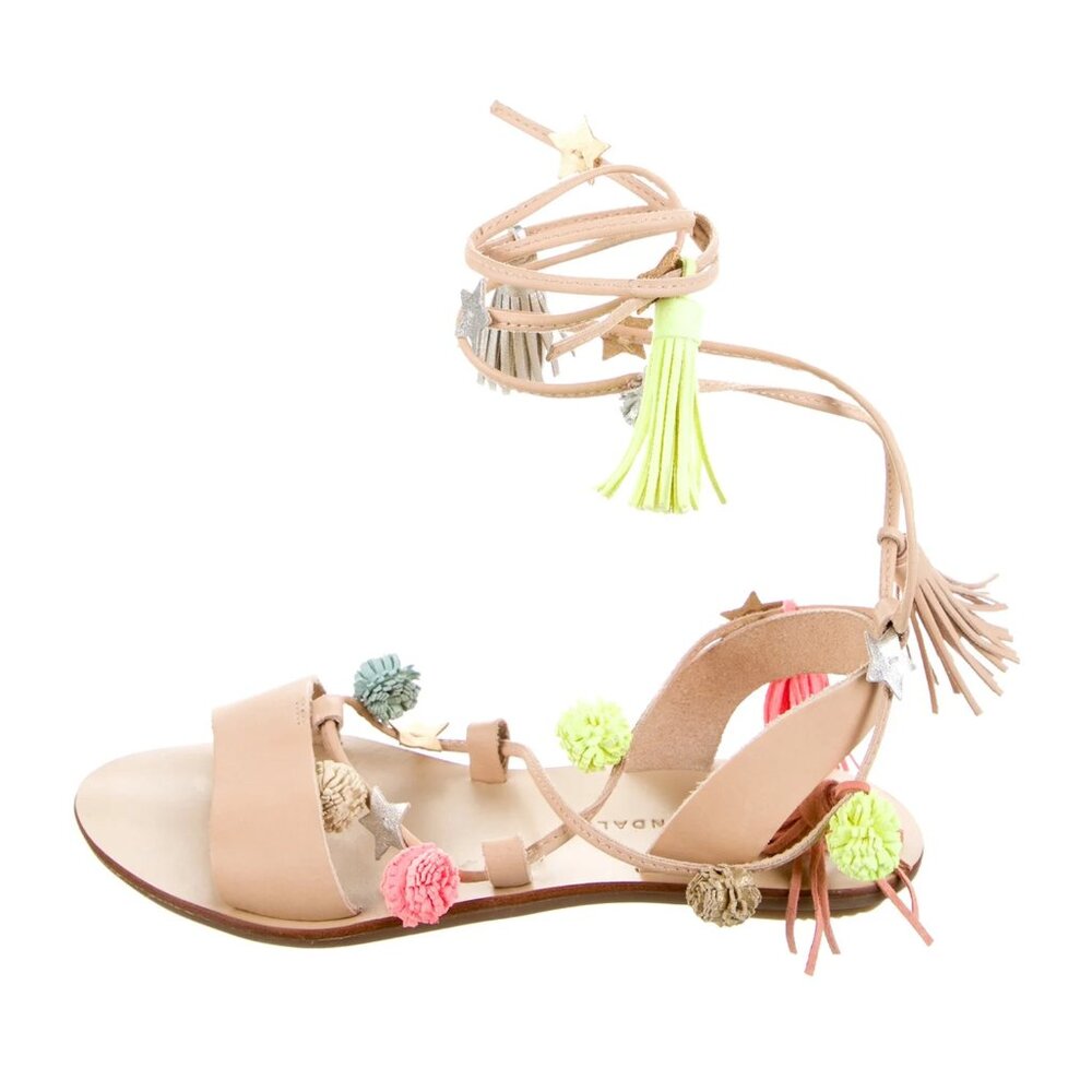 Loeffler Randall Girls Solid Flat Sandals Shoes Size 5